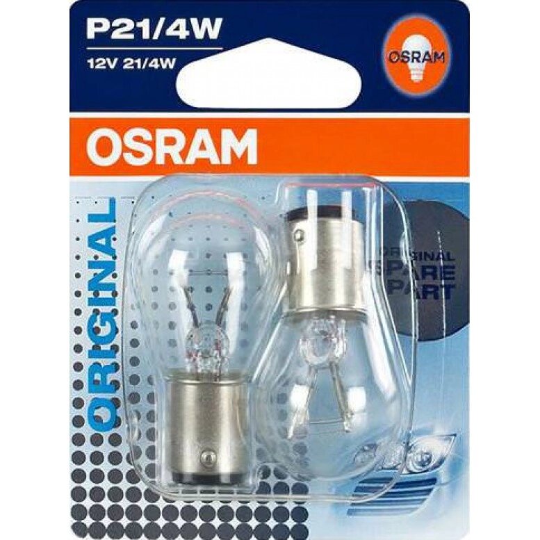 Автолампа ук. OSRAM 7225-02B P21/4W 12V 21/4W BAZ15d 10X2 Blister від компанії інтернет-магазин "БИТПРОМТОРГ" - фото 1