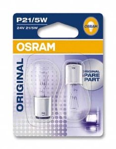 Автолампа ук. OSRAM 7511-02B P21W 24V BA15s 2X10 blister