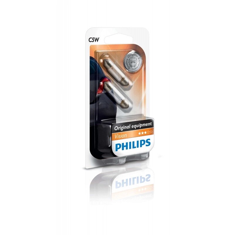 Автолампа ук. PHILIPS 12844B2 C5WX35mm 12V 5W SV8,5 2pcs. blister від компанії інтернет-магазин "БИТПРОМТОРГ" - фото 1