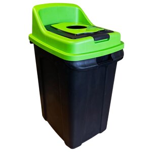 Бак для сортування сміття Planet Re-Cycler 50 л чорний - зелений ( скло )