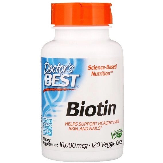 Біотин Doctor's Best Biotin 10000 mcg 120 Veg Caps DRB-00373 від компанії інтернет-магазин "БИТПРОМТОРГ" - фото 1