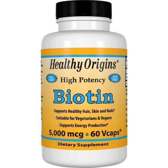 Біотин Healthy Origins Biotin High Potency 5000 mcg 60 Veg Caps від компанії інтернет-магазин "БИТПРОМТОРГ" - фото 1