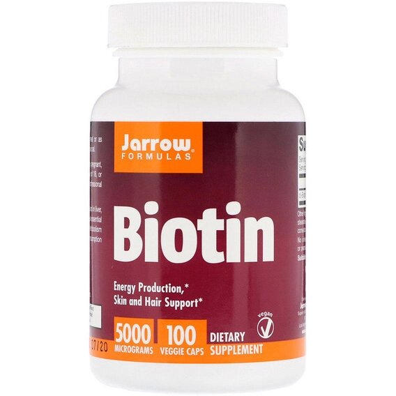 Біотин Jarrow Formulas Biotin 5000 mcg 100 Veg Caps JRW18005 від компанії інтернет-магазин "БИТПРОМТОРГ" - фото 1