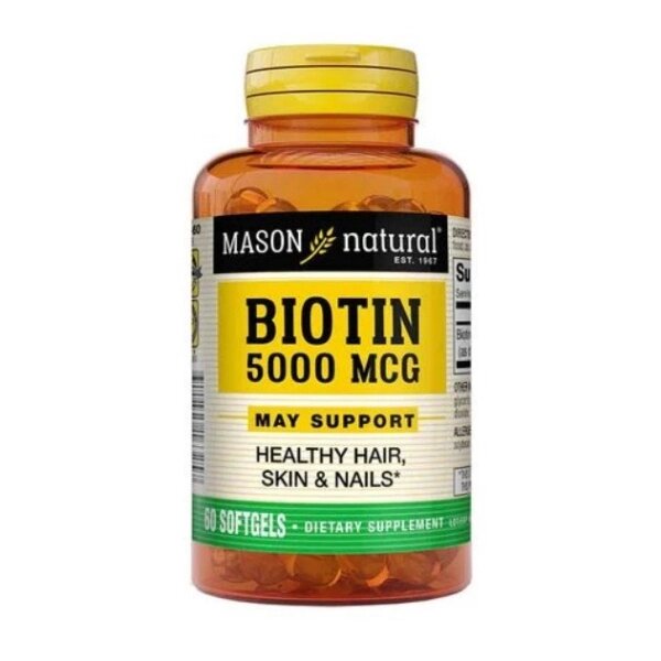 Біотин Mason Natural Biotin 5000 mcg 60 Caps від компанії інтернет-магазин "БИТПРОМТОРГ" - фото 1