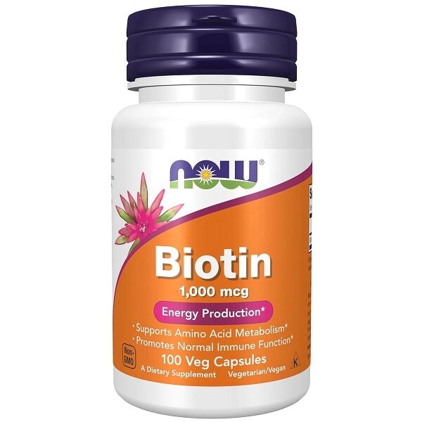 Біотин NOW Foods Biotin 1000 mcg 100 Caps від компанії інтернет-магазин "БИТПРОМТОРГ" - фото 1