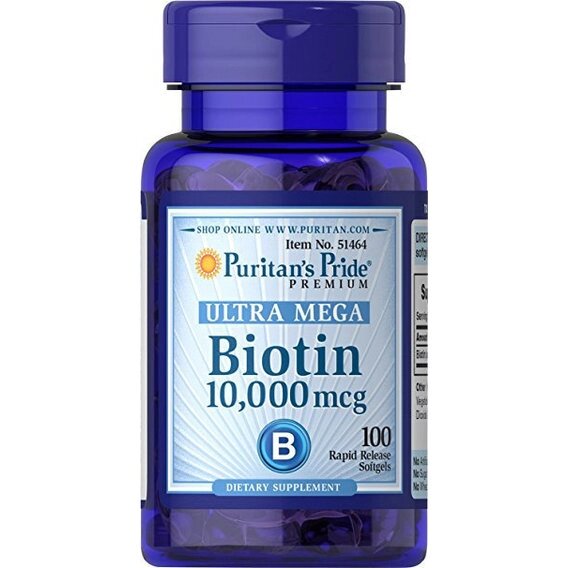 Біотин Puritan's Pride Biotin 10000 mcg 100 Caps від компанії інтернет-магазин "БИТПРОМТОРГ" - фото 1