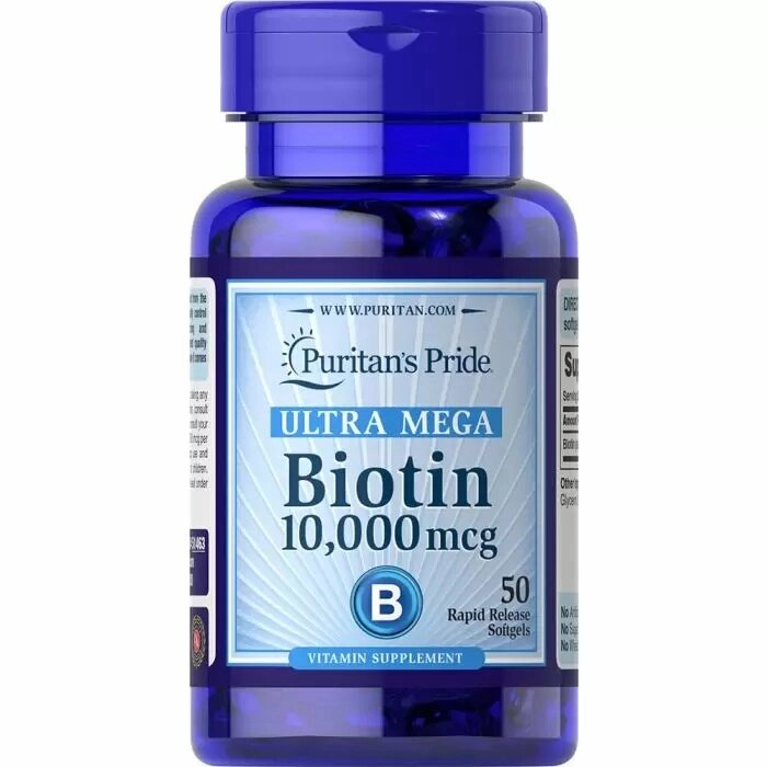 Біотин Puritan's Pride Biotin 10000 mcg 50 Caps PTP-51463 від компанії інтернет-магазин "БИТПРОМТОРГ" - фото 1