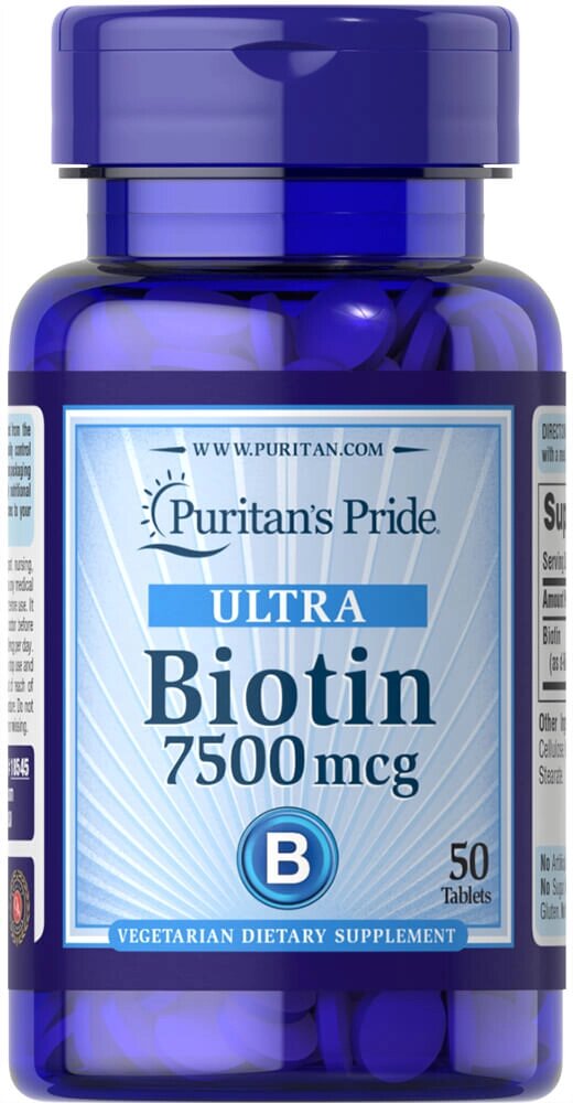 Біотин Puritans Pride 7500 мкг 50 таблеток (32100) від компанії інтернет-магазин "БИТПРОМТОРГ" - фото 1