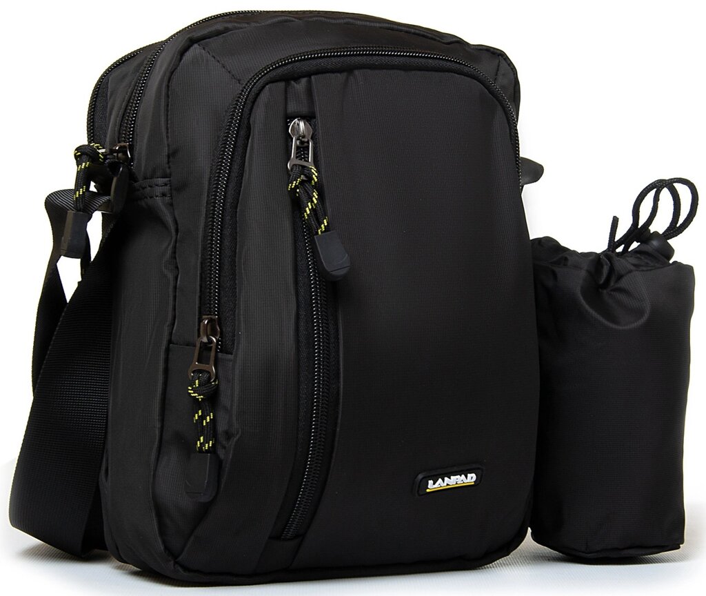 Чоловіча сумка на плече Lanpad LAN63741 Black Чорна від компанії інтернет-магазин "БИТПРОМТОРГ" - фото 1