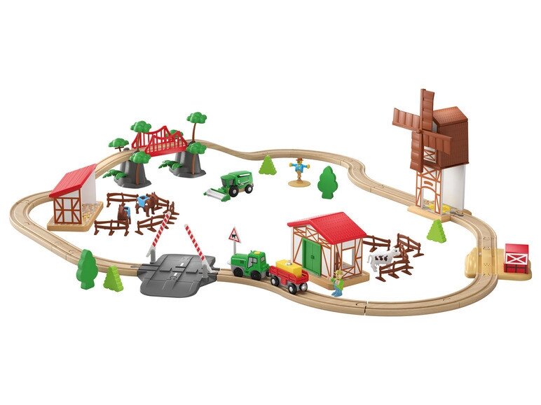 Дерев'яна залізниця Ферма  PLAYTIVE 57 елементів від компанії інтернет-магазин "БИТПРОМТОРГ" - фото 1