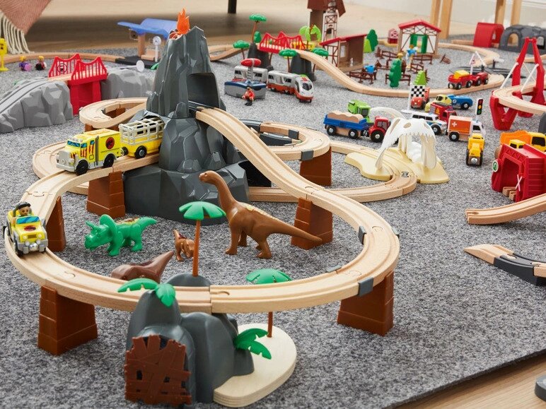 Дерев'яна залізниця Playtive Dinosaur Park 65 ел. Німеччина від компанії інтернет-магазин "БИТПРОМТОРГ" - фото 1