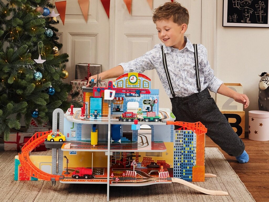 Дерев'яна залізниця PlayTive Hauptbahnhof XXL Німеччина (Brio, Hape, Viga Toys, Ikea) від компанії інтернет-магазин "БИТПРОМТОРГ" - фото 1