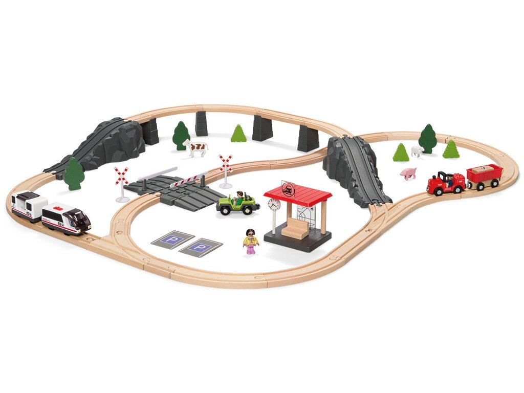 Дерев'яна залізниця PlayTive Junior (80 елементів) Німеччина від компанії інтернет-магазин "БИТПРОМТОРГ" - фото 1