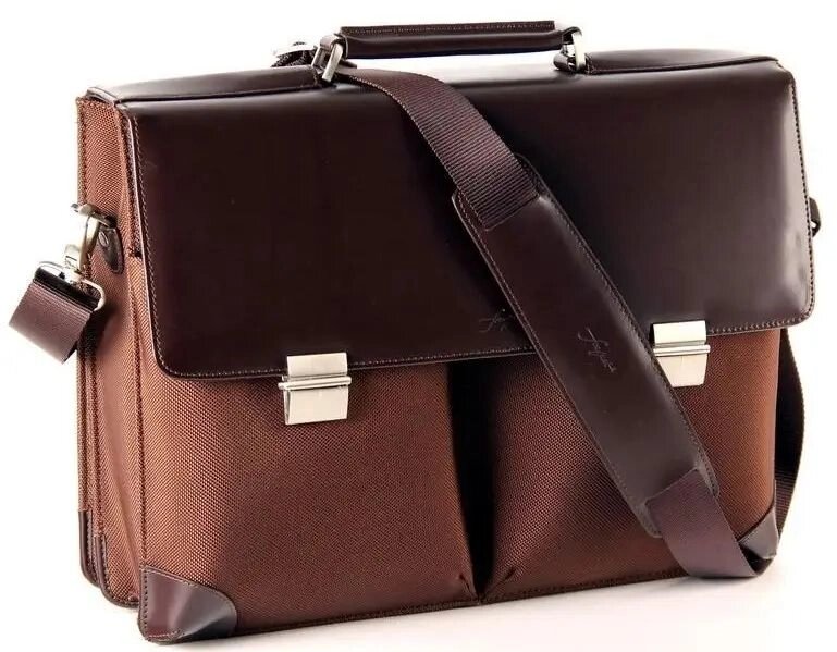 Діловий портфель Fouquet 39х31х10,5 Коричневий (NBC-1001B Brown) від компанії інтернет-магазин "БИТПРОМТОРГ" - фото 1