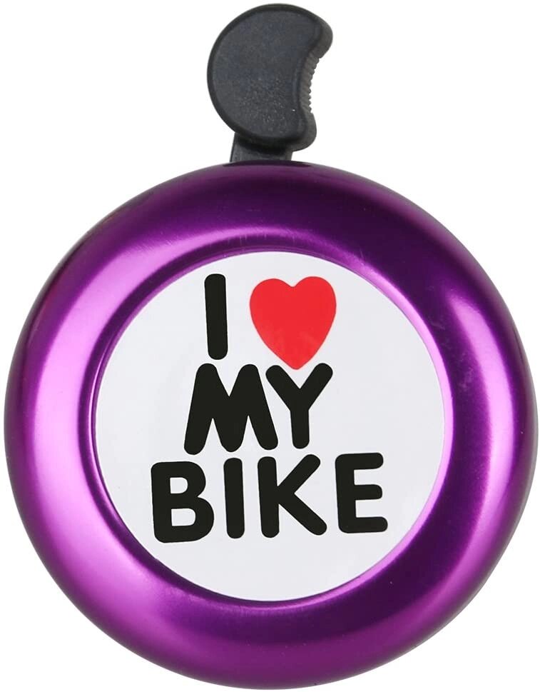 Дзвінок DN BL-005 I love my bike Фіолетовий (BL-005-volet) від компанії інтернет-магазин "БИТПРОМТОРГ" - фото 1