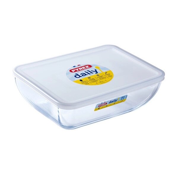 Форма скляна із пластиковою кришкою 3,5л 28х23х9.3 см прямокутна Pyrex Daily 344P000 від компанії інтернет-магазин "БИТПРОМТОРГ" - фото 1