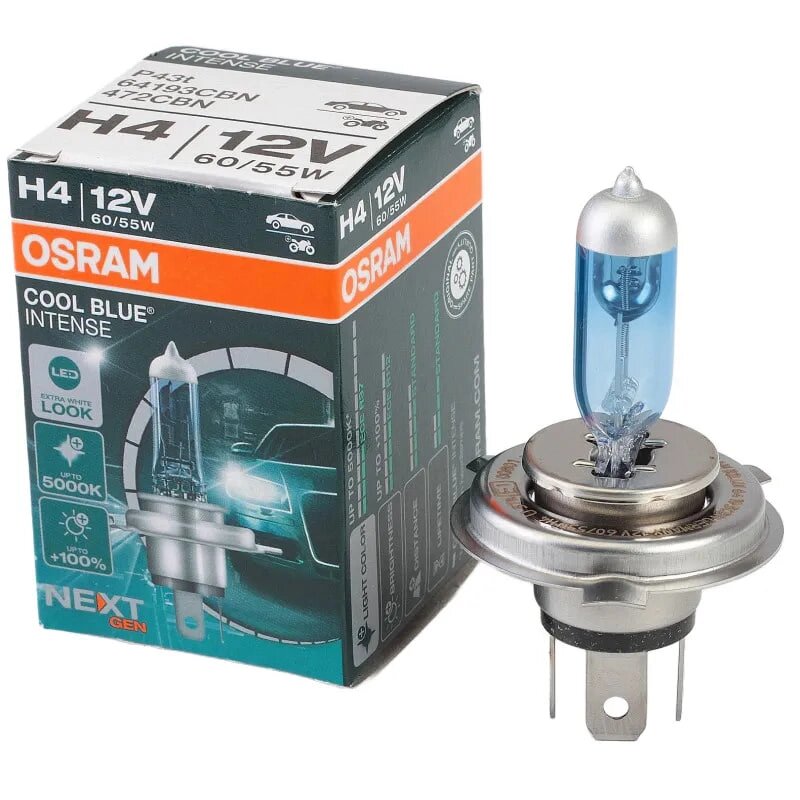 Галогенова лампа Osram H4 12V 60W P43t Cool Blue Intense Next Gen (64193CBN) від компанії інтернет-магазин "БИТПРОМТОРГ" - фото 1