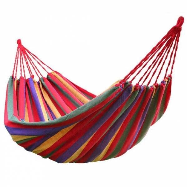 Гамак підвісний для відпочинку Comfort тканинний безкаркасний одномісний Mexikan Hammock Різнокольоровий від компанії інтернет-магазин "БИТПРОМТОРГ" - фото 1