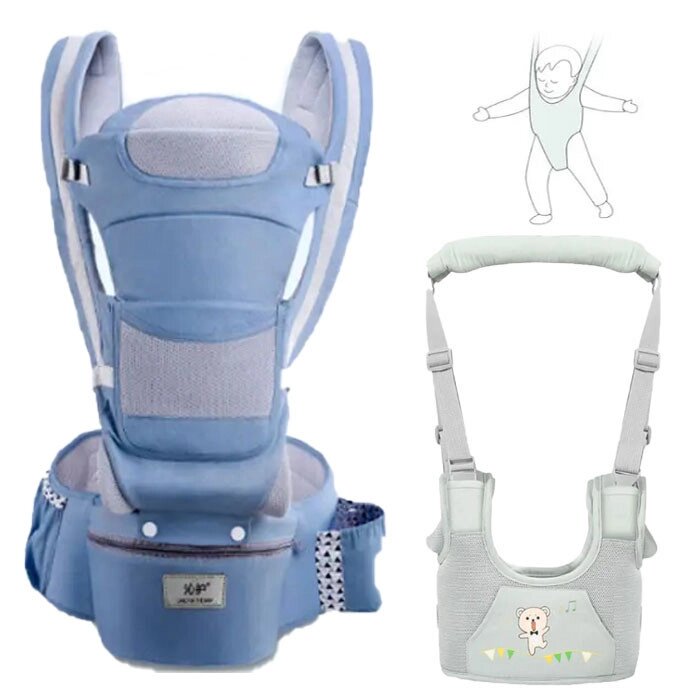 Хіпсит 6 в 1 Baby Carrier і Віжки-ходунки Синій (vol-8980) від компанії інтернет-магазин "БИТПРОМТОРГ" - фото 1