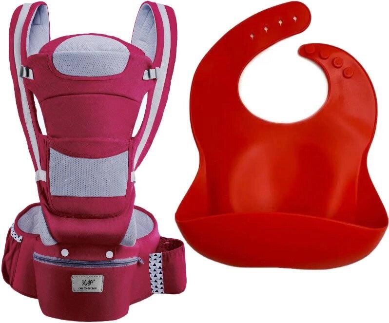 Хіпсит Baby Carrier 6в1 та слинявчик Червоний (vol-9947) від компанії інтернет-магазин "БИТПРОМТОРГ" - фото 1