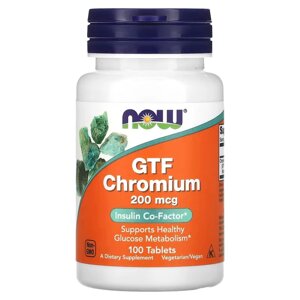 Хром GTF Chromium Now Foods 200 мкг 100 пігулок