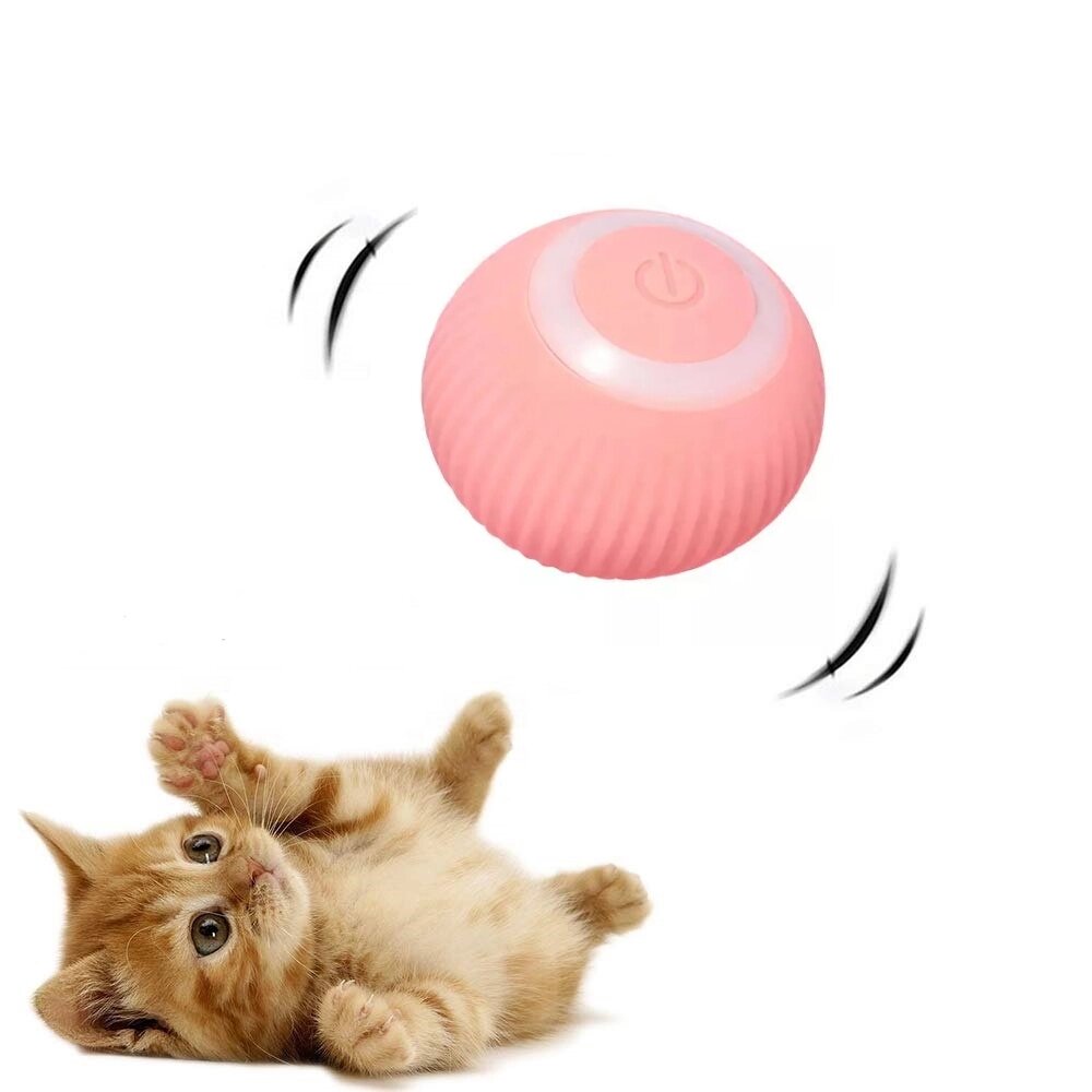 Іграшка для кішки Union USB smart м'яч-кулька PetGravity з хаотичним рухом та світловою панелі Pink від компанії інтернет-магазин "БИТПРОМТОРГ" - фото 1