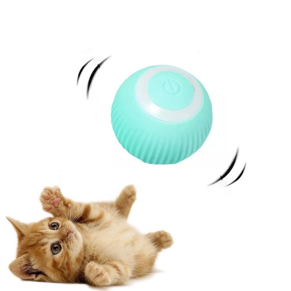 Іграшка для кішки Union USB smart м'яч-кулька PetGravity з хаотичним рухом та світловою панеллю Blue від компанії інтернет-магазин "БИТПРОМТОРГ" - фото 1