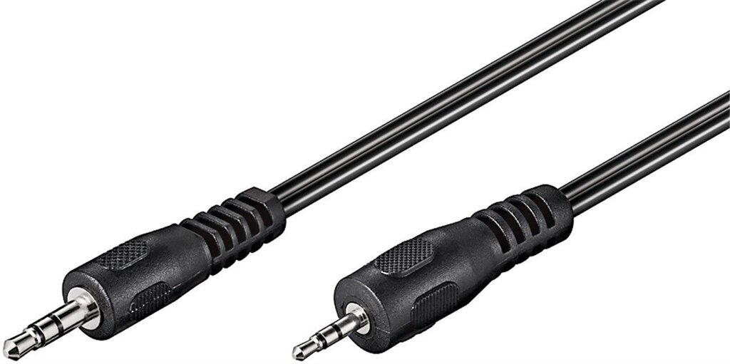 Кабель аудіо-адаптер Goobay Jack 2.5mm 3pin-3.5mm 3pin M/M  2.0m Stereo Nickel чорний (75.03.3724) від компанії інтернет-магазин "БИТПРОМТОРГ" - фото 1