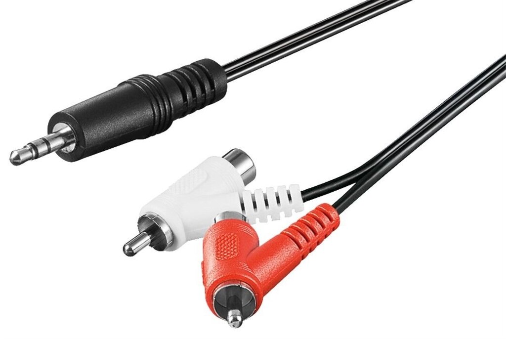 Кабель аудіо-адаптер Goobay Jack 3.5mm 3pin-RCAx2 M/M  1.5m +F/F спецштекер Гермафродит чорний (75.03.3753) від компанії інтернет-магазин "БИТПРОМТОРГ" - фото 1