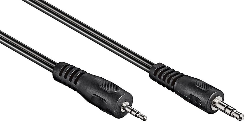 Кабель аудіо-адаптер Gutbay Jack 2.5mm 3pin-3.5mm 3pin M/M  2.0m Stereo Nickel Flat чорний (78.01.2946) від компанії інтернет-магазин "БИТПРОМТОРГ" - фото 1