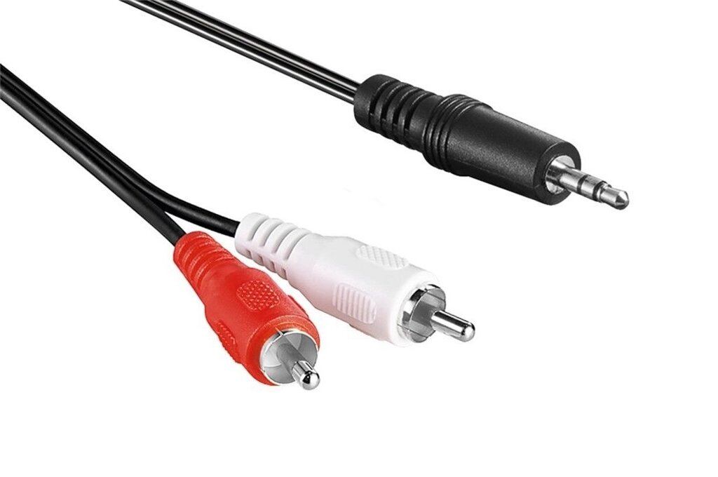 Кабель аудіо-адаптер Lucom Jack 3.5mm 3pin-RCAx2 M/M  3.0m Shielded D=2x2.6mm PVC Cu чорний (25.02.5029) від компанії інтернет-магазин "БИТПРОМТОРГ" - фото 1