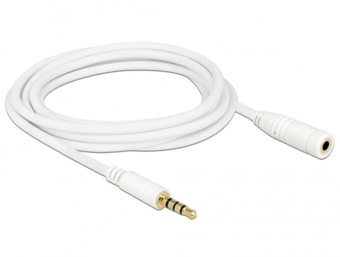 Кабель аудіо-подовжувач Delock Jack 3.5mm 4pin M/F  3.0m AWG24 AUX Gold білий (70.08.4483) від компанії інтернет-магазин "БИТПРОМТОРГ" - фото 1