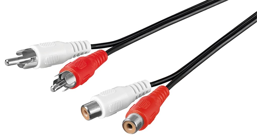 Кабель аудіо-подовжувач Delock RCA 2x2 M/F  2.5m AWG28 Red/White чорний (70.08.4032) від компанії інтернет-магазин "БИТПРОМТОРГ" - фото 1