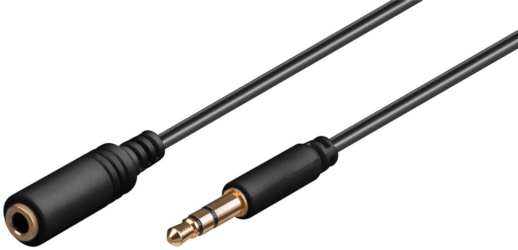 Кабель аудіо-подовжувач Goobay Jack 3.5mm 3pin M/F  1.5m UltraSlim Shielded AWG28 AUX Cu чорний (75.09.7116) від компанії інтернет-магазин "БИТПРОМТОРГ" - фото 1