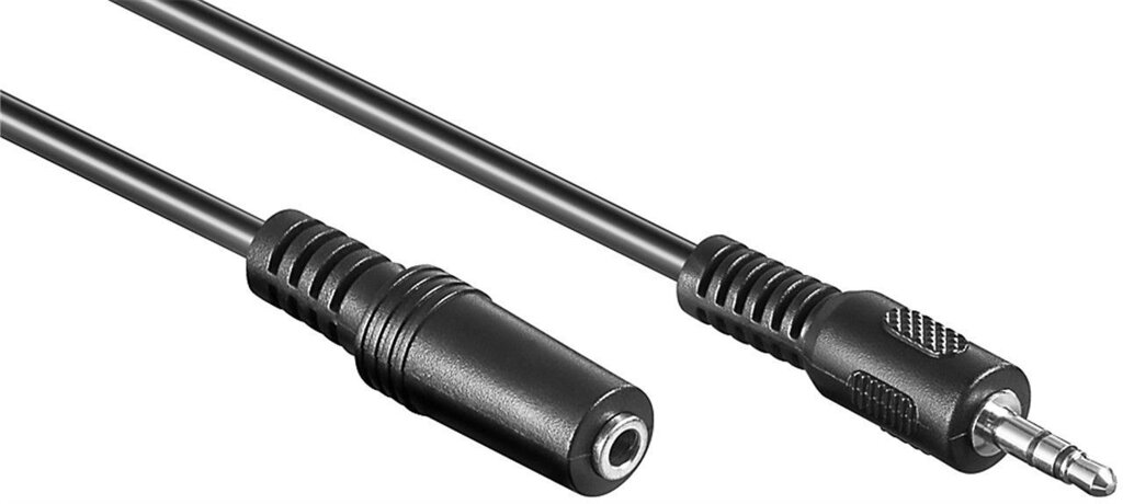 Кабель аудіо-подовжувач Goobay Jack 3.5mm 3pin M/F  5.0m Round Nickel D=4.0mm AUX чорний (75.03.3738) від компанії інтернет-магазин "БИТПРОМТОРГ" - фото 1