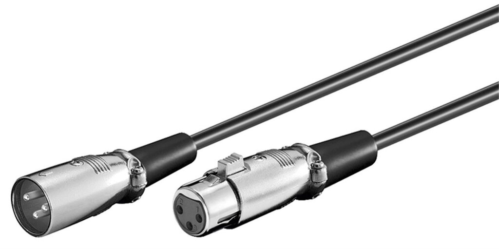 Кабель аудіо-подовжувач Goobay XLR 3p M/F  2.0m Metal корпус D=6.0mm Balanced чорний (75.05.0705) від компанії інтернет-магазин "БИТПРОМТОРГ" - фото 1