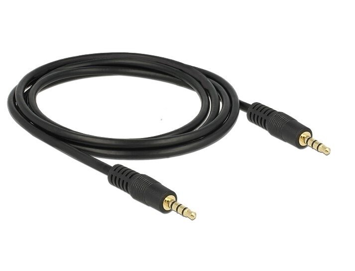 Кабель аудіо-сигнальний Delock Jack 3.5mm 4pin M/M  2.0m Stereo 1:1 AWG24 AUX Gold чорний (70.08.3436) від компанії інтернет-магазин "БИТПРОМТОРГ" - фото 1