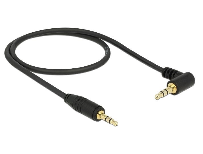 Кабель аудіо-сигнальний Goobay Jack 3.5mm 3pin M/M  0.5m 90° Shield AWG28 D=2.6mm AUX Cu чорний (75.06.7782) від компанії інтернет-магазин "БИТПРОМТОРГ" - фото 1