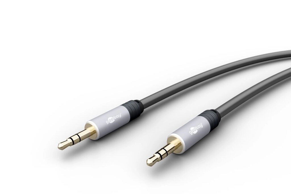 Кабель аудіо-сигнальний Goobay Jack 3.5mm 3pin M/M  1.5m Stereo GoobayPlus Metal чорний (75.07.9122) від компанії інтернет-магазин "БИТПРОМТОРГ" - фото 1