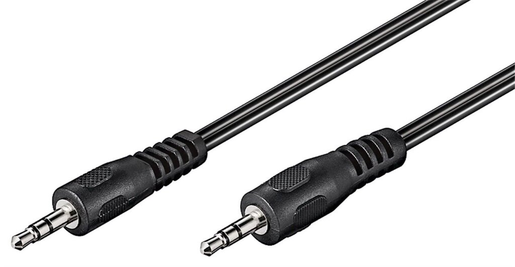 Кабель аудіо-сигнальний Goobay Jack 3.5mm 3pin M/M  2.5m Flat Nickel AUX чорний (75.05.0449) від компанії інтернет-магазин "БИТПРОМТОРГ" - фото 1