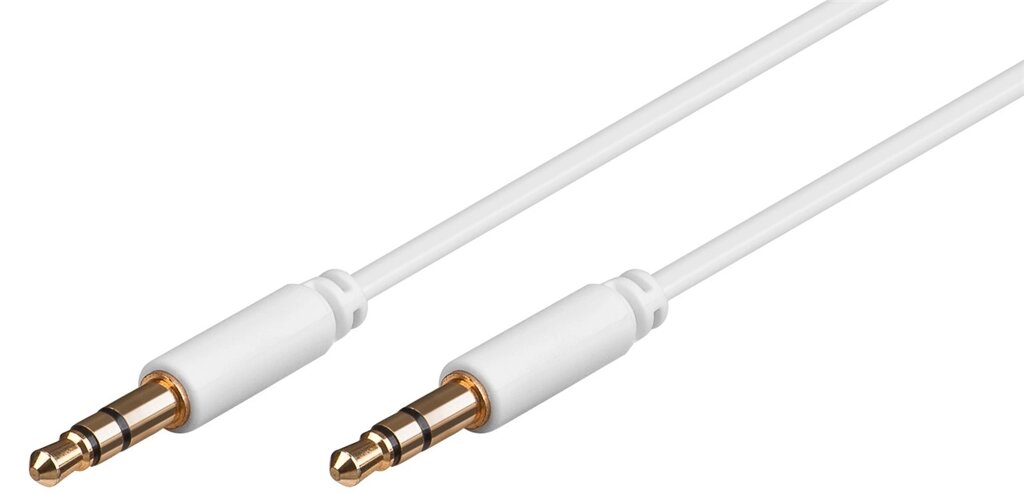 Кабель аудіо-сигнальний Goobay Jack 3.5mm 3pin M/M  3.0m Shielded AWG28 D=2.6mm AUX Cu білий (75.06.9114) від компанії інтернет-магазин "БИТПРОМТОРГ" - фото 1