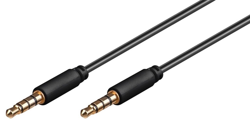 Кабель аудіо-сигнальний Goobay Jack 3.5mm 4pin M/M  0.5m Shielded Cu чорний (75.06.3824) від компанії інтернет-магазин "БИТПРОМТОРГ" - фото 1