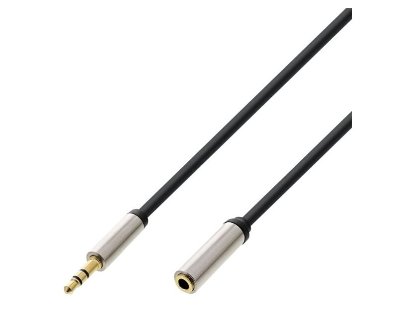 Кабель аудіо-сигнальний Lucom Jack 3.5mm 3pin M/F  0.5m Slim Shielded Cu чорний (25.02.5138) від компанії інтернет-магазин "БИТПРОМТОРГ" - фото 1