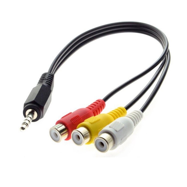 Кабель аудіо-відео Lucom Jack 3.5mm 4pin-RCAx3 M/F 0.25m AV V-L-R-Gnd Чорний (62.09.8329) від компанії інтернет-магазин "БИТПРОМТОРГ" - фото 1