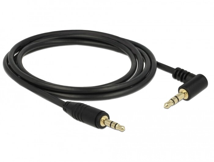 Кабель Delock Jack 3.5mm 3pin M/M 2.0m 90° Stereo AWG24 AUX Gold Чорний (70.08.3756) від компанії інтернет-магазин "БИТПРОМТОРГ" - фото 1