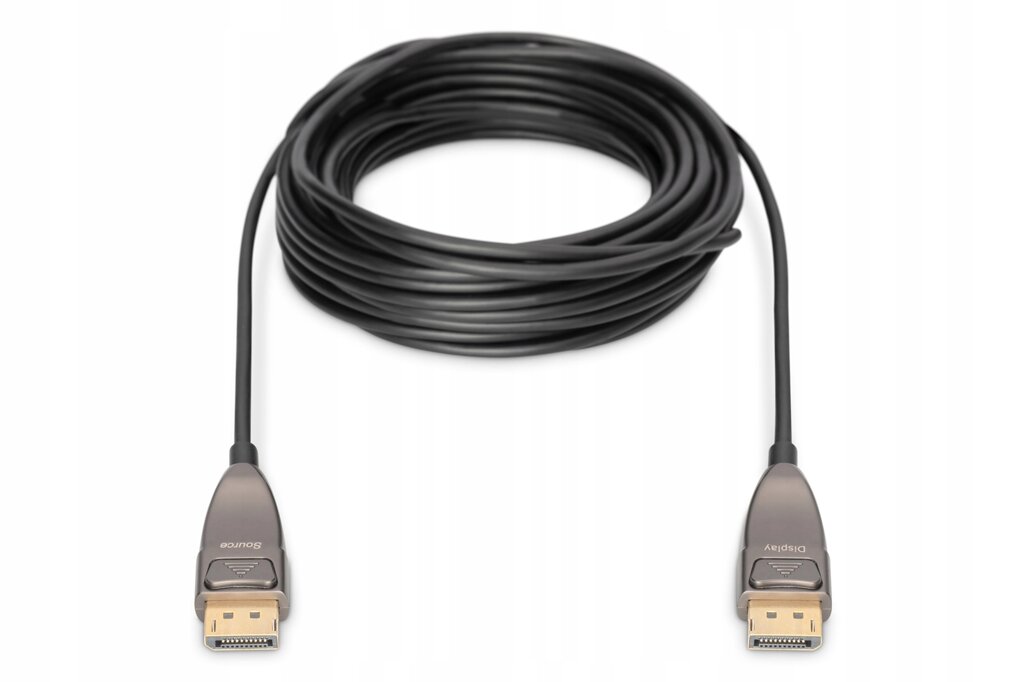 Кабель Lucom DisplayPort M/M 10.0m v1.4 8K@60Hz AOC Optical ThinAndSlim Чорний (78.01.3231) від компанії інтернет-магазин "БИТПРОМТОРГ" - фото 1