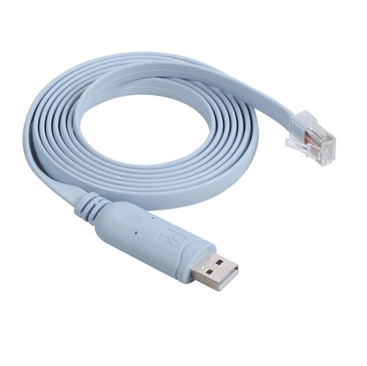 Кабель Lucom USB2.0 A-RJ45 RS232 M/M Cisco 1.8m FTDI232+ZT213 Блакитний (62.09.8309) від компанії інтернет-магазин "БИТПРОМТОРГ" - фото 1