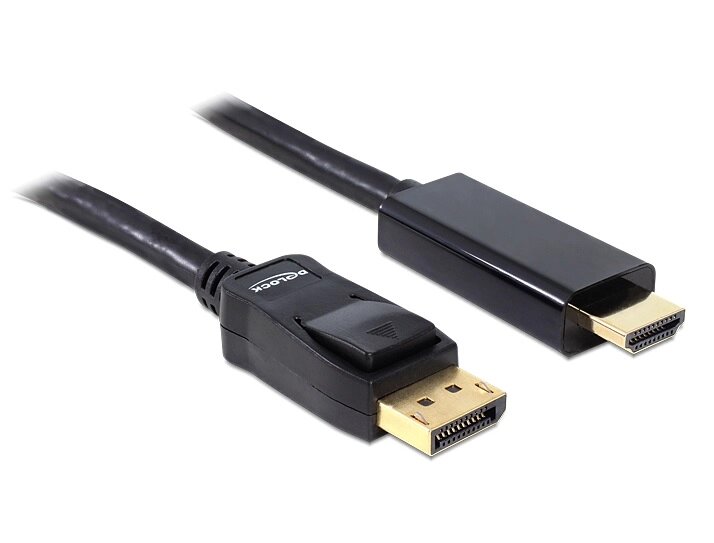 Кабель монітора-адаптер Delock DisplayPort-HDMI M/M (HDMIекран)  1.0m v1.1 1080p DP++ 3xShielded Pas чорний (70.08.2586) від компанії інтернет-магазин "БИТПРОМТОРГ" - фото 1