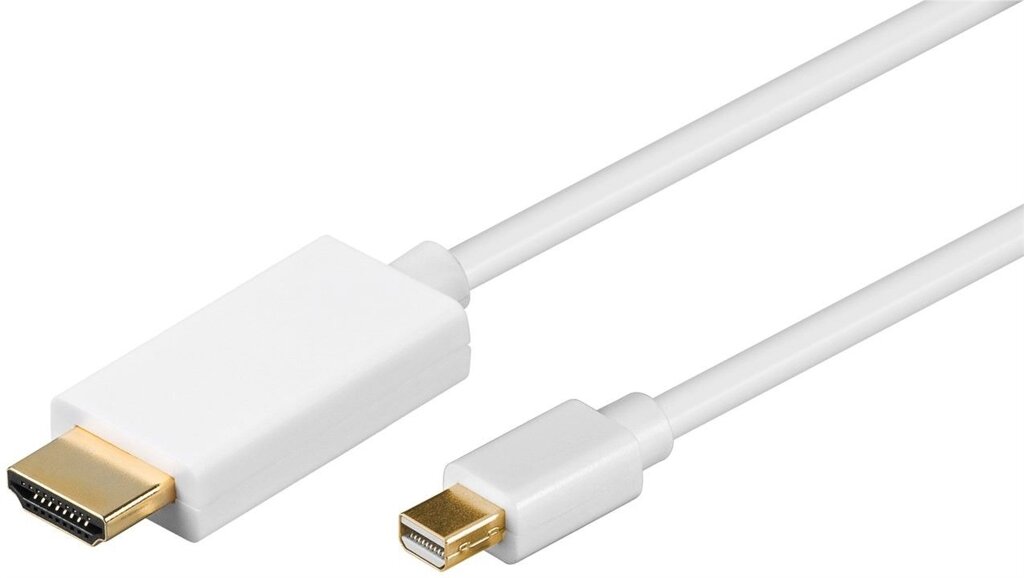 Кабель монітора-адаптер Goobay DisplayPort mini-HDMI M/M (HDMIекран)  1.0m v1.2 4K@30Hz D=4.8mm Gold білий (75.05.2860) від компанії інтернет-магазин "БИТПРОМТОРГ" - фото 1