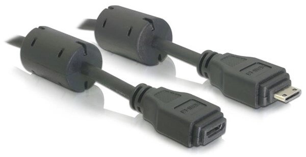 Кабель монітора-подовжувач Delock HDMI mini M/F 3.0m Ferrite D=5.5mm Чорний (70.08.4348) від компанії інтернет-магазин "БИТПРОМТОРГ" - фото 1